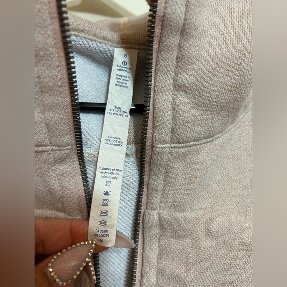 Authentic Lululemon scuba Hoodie Light Cotton Heathered Dusty Rose jacket 8 - Picture 9 of 10
